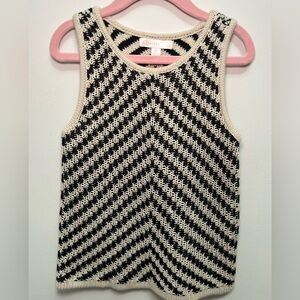 Black and White Chevron Knit Tank Top